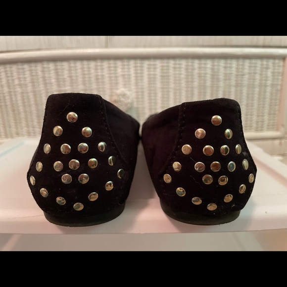 Black Suede Two-Tone Flats - Picture 2 of 4